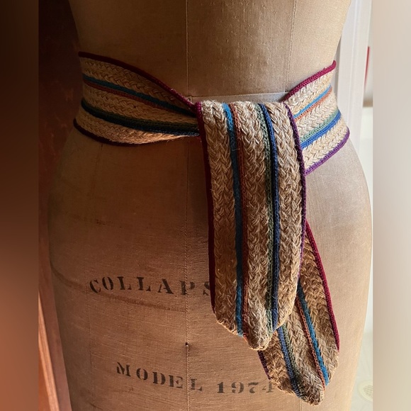 Jute / Cotton Stripe Sash - Picture 3 of 6